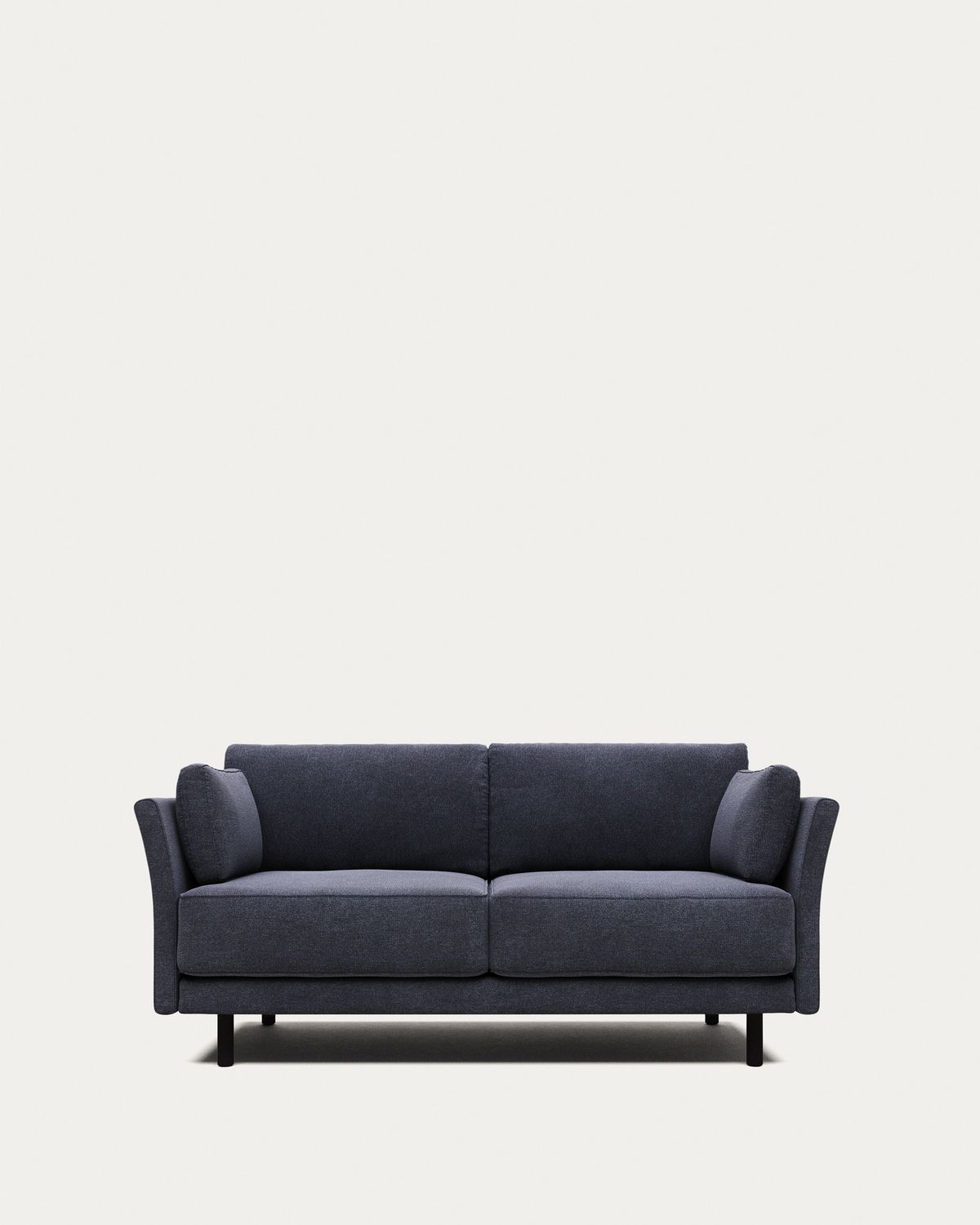 Sofá Gilma 2 plazas azul y patas acabado negro 170 cm FR
