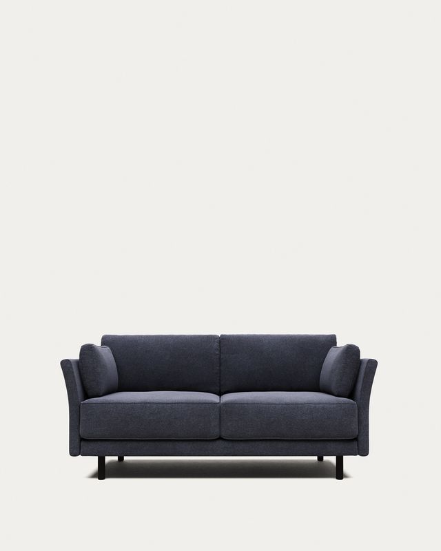 Sofá Gilma 2 plazas azul y patas acabado negro 170 cm FR