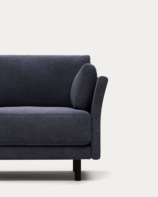 Sofá Gilma 2 plazas azul y patas acabado negro 170 cm FR