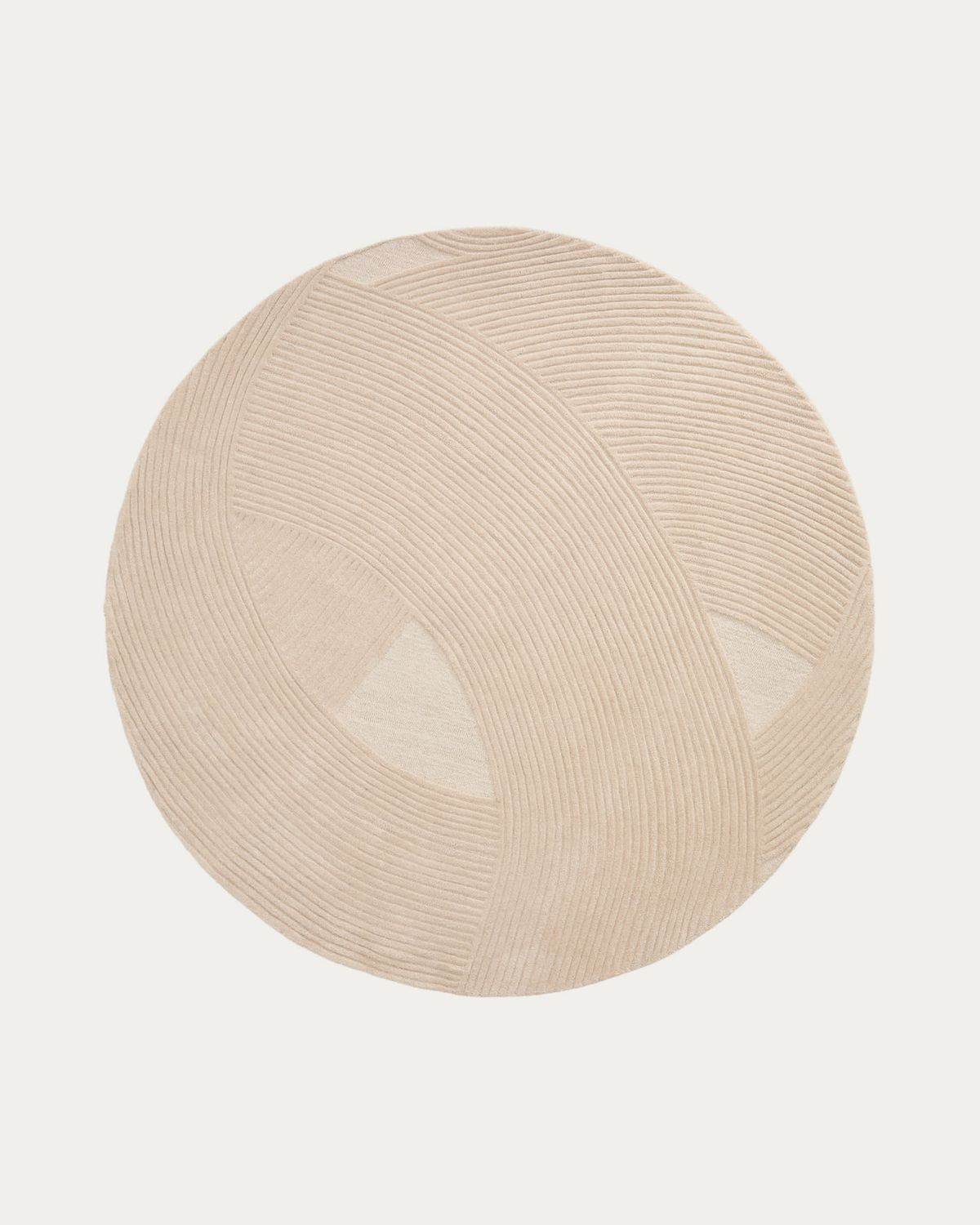 Alfombra Domm de lana beige Ø 200 cm