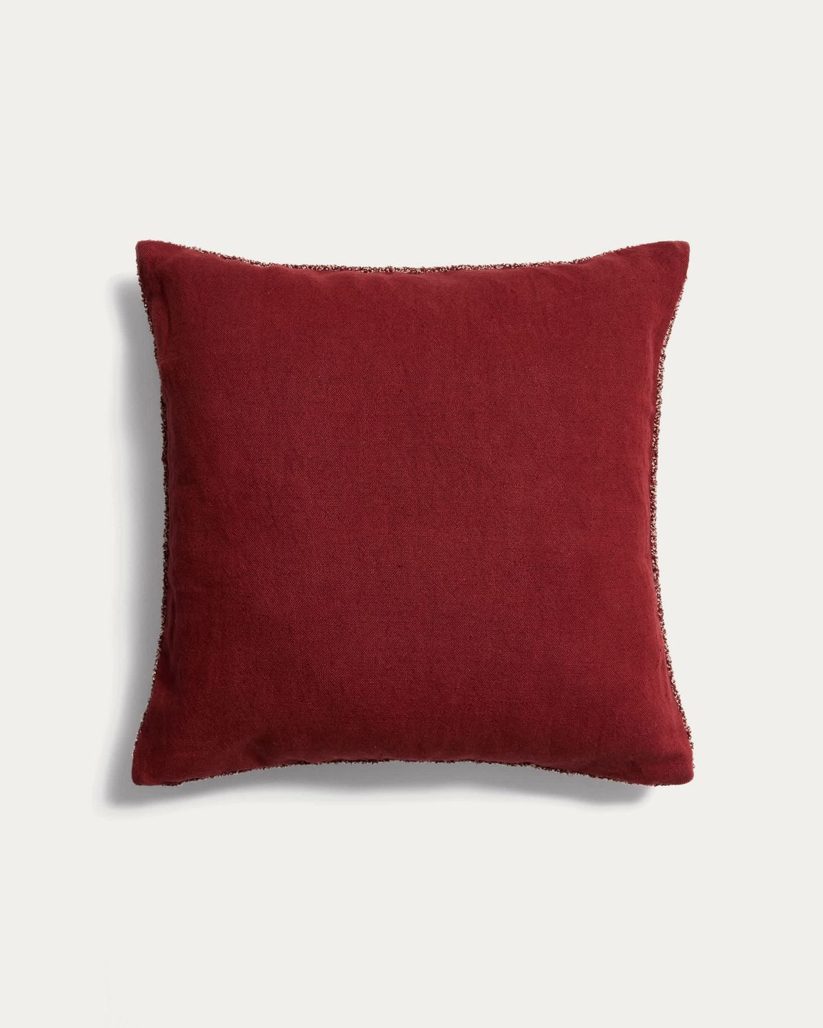 Funda de cojín Olinan de bouclé melange granate 50 x 50 cm