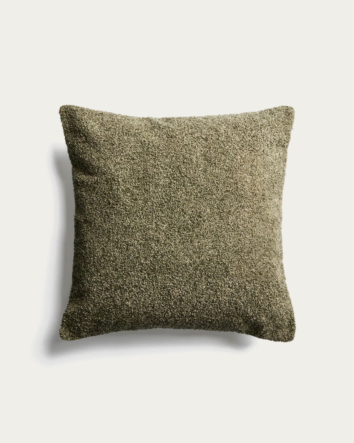 Funda de cojín Olinan de bouclé melange verde 50 x 50 cm