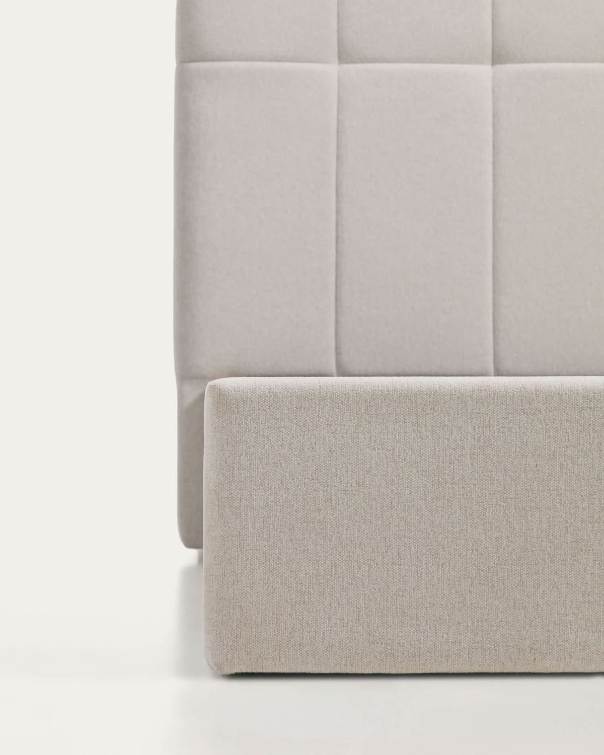 Cama con canapé abatible Darnela de chenilla crudo para colchón de 90 x 200 cm FSC 100%