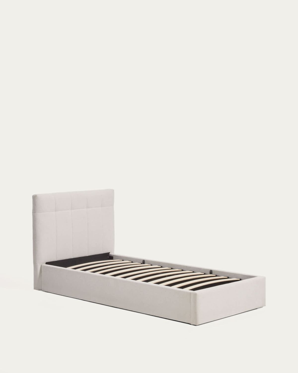 Cama con canapé abatible Darnela de chenilla crudo para colchón de 90 x 200 cm FSC 100%