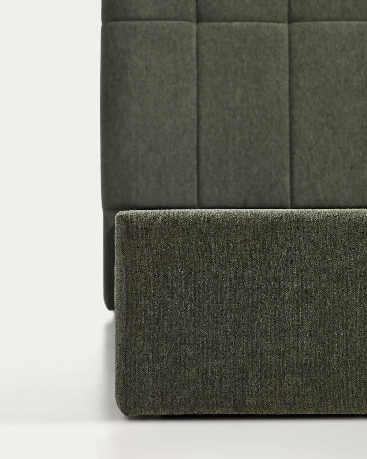 Cama con canapé abatible Darnela de chenilla verde musgo para colchón de 150 x 200 cm FSC 100%