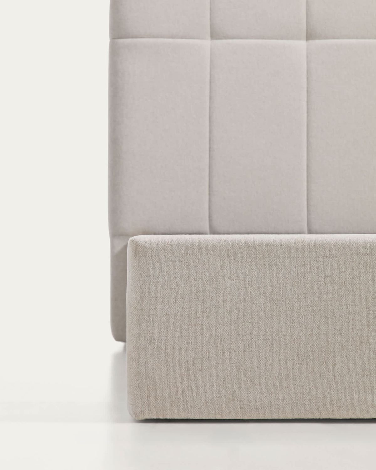 Cama con canapé abatible Darnela de chenilla crudo para colchón de 150 x 200 cm FSC 100%