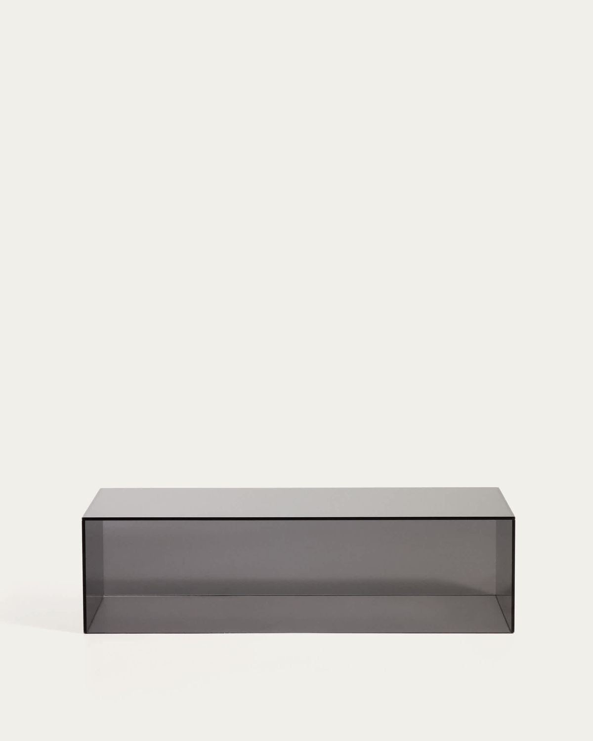 Mesa de centro Orlia de vidrio templado gris oscuro 110 x 50 cm