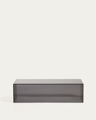 Mesa de centro Orlia de vidrio templado gris oscuro 110 x 50 cm Mesa de centro Orlia de vidrio templado gris oscuro 110 x 50 cm