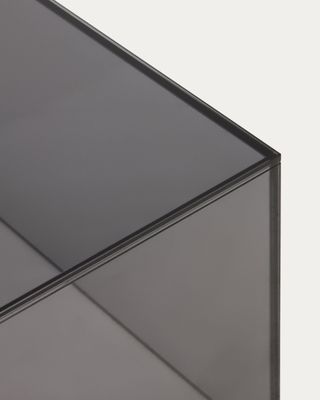 Mesa de centro Orlia de vidrio templado gris oscuro 110 x 50 cm