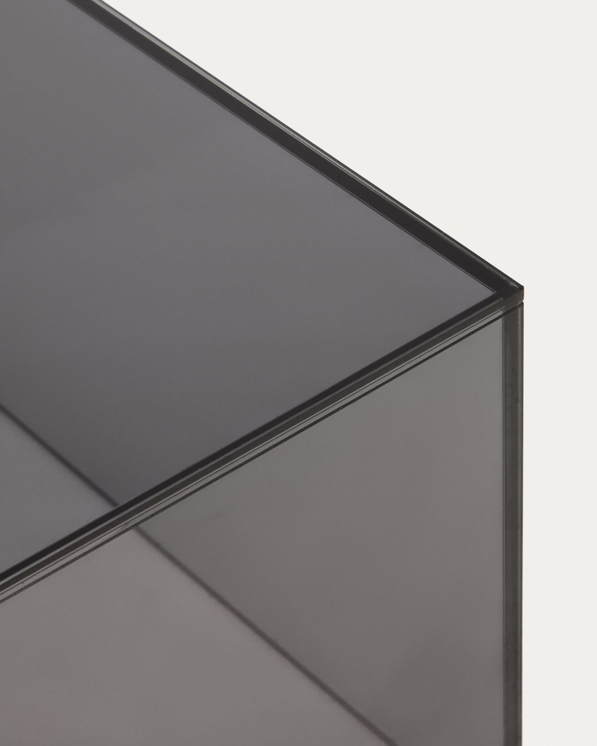 Mesa de centro Orlia de vidrio templado gris oscuro 110 x 50 cm