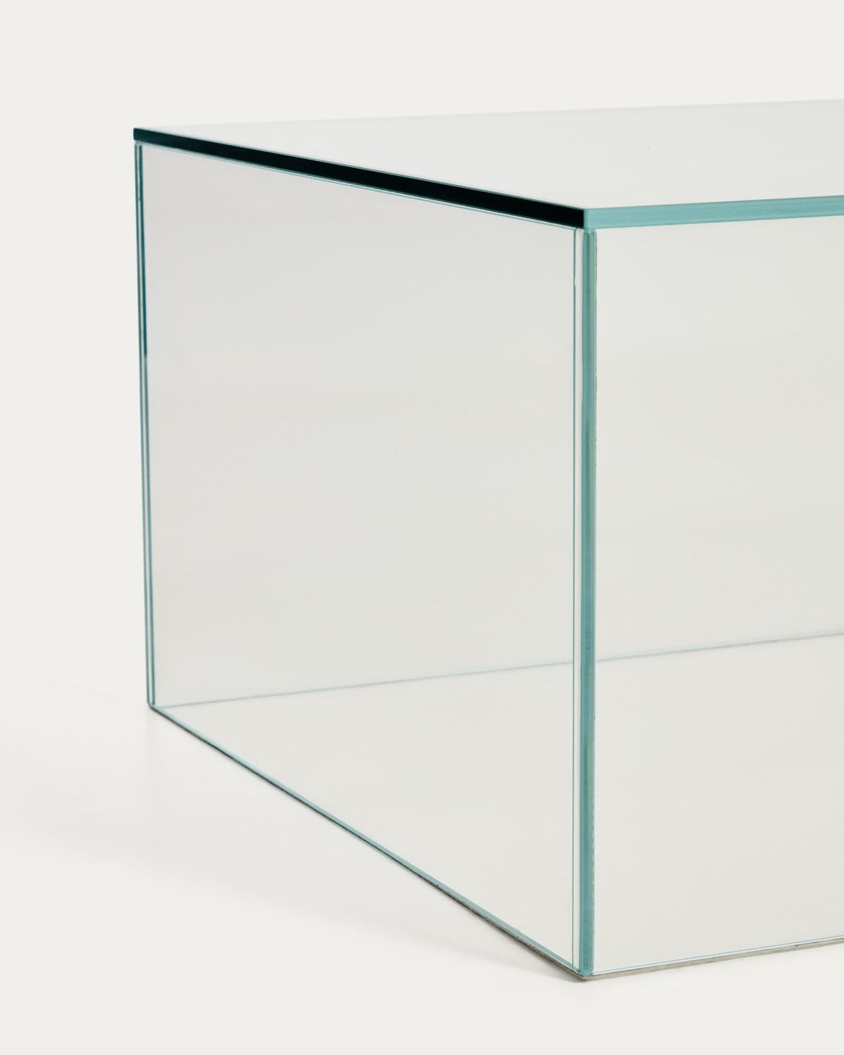 Mesa auxiliar Orlia de vidrio templado transparente 50 x 50 cm