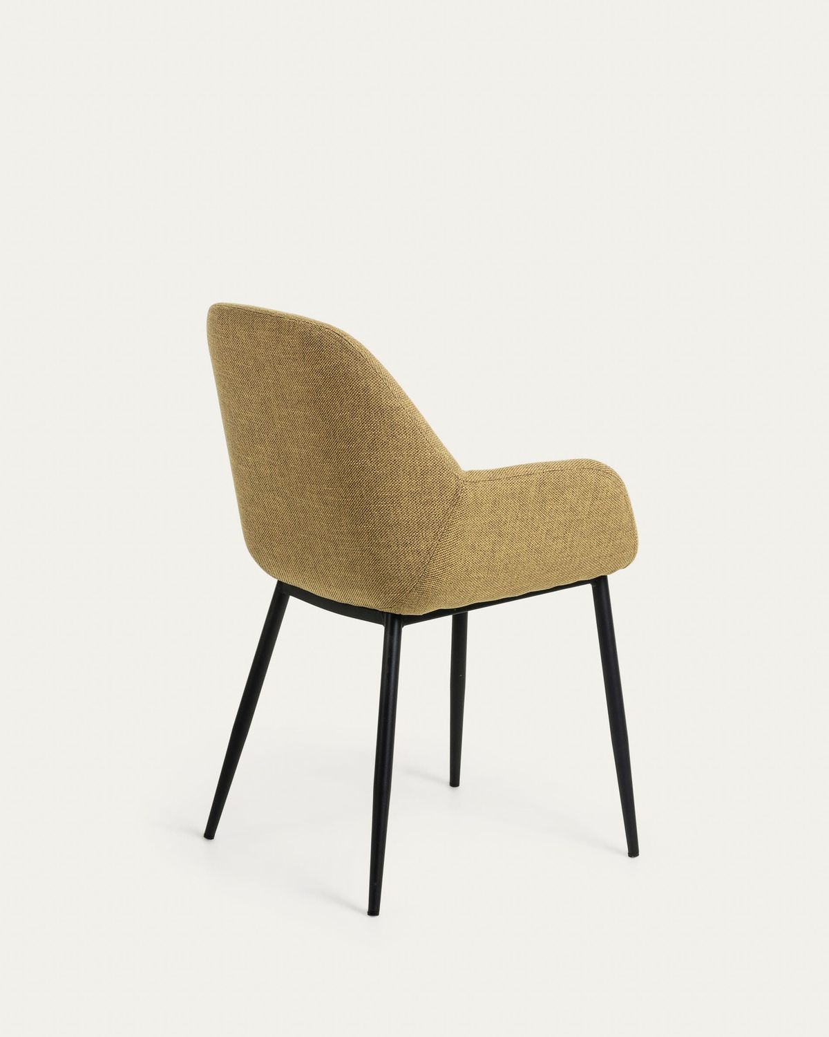 Silla Konna mostaza y patas de acero acabado pintado negro FR