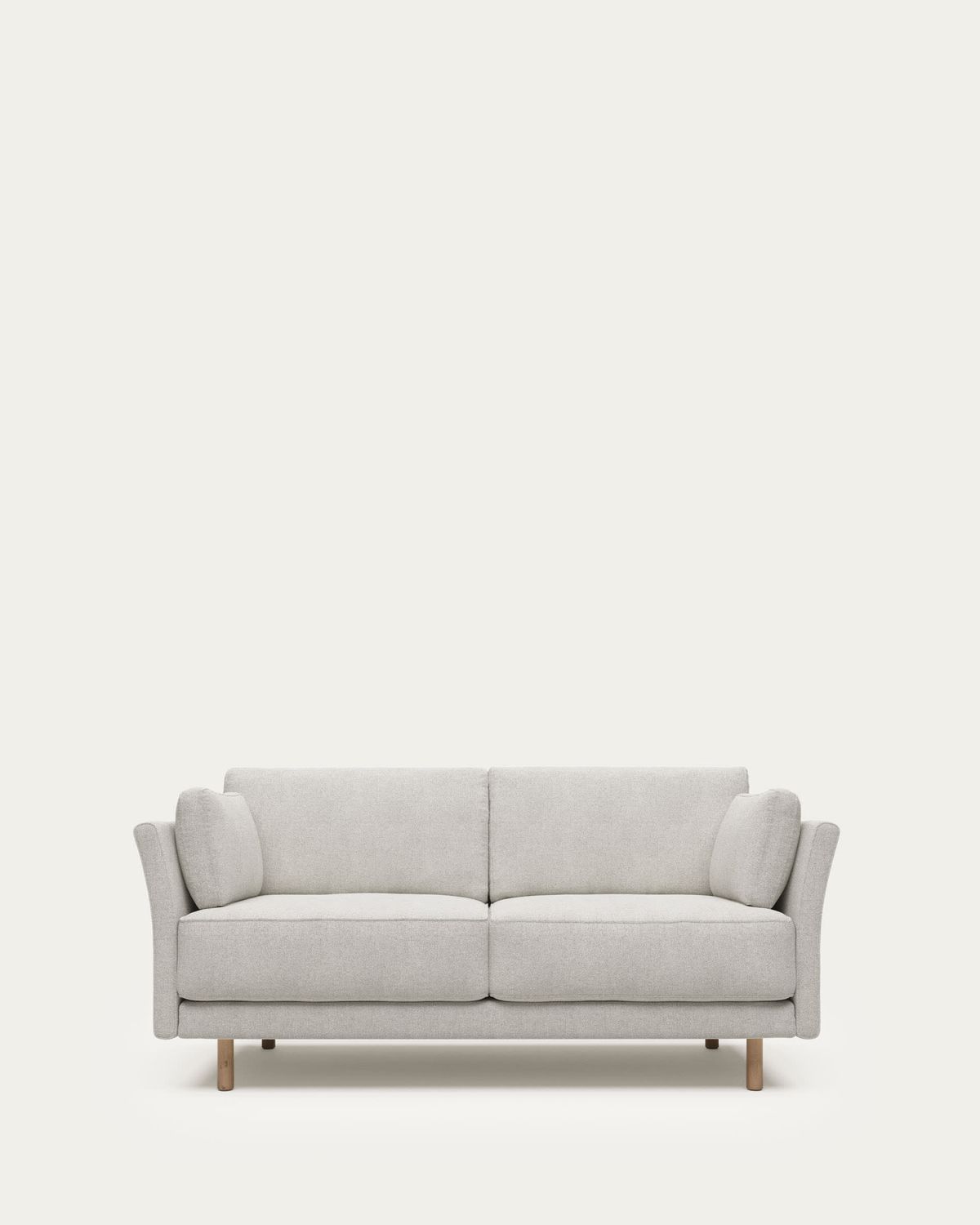 Sofá Gilma 2 plazas de borrego blanco y patas acabado natural 170 cm FR