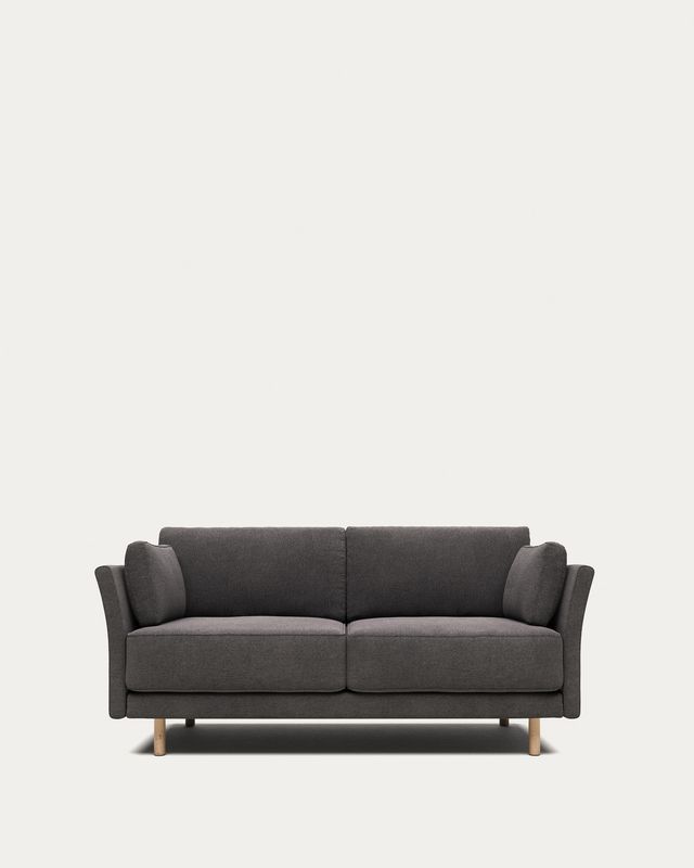 Sofá Gilma 2 plazas gris y patas acabado natural 170 cm FR