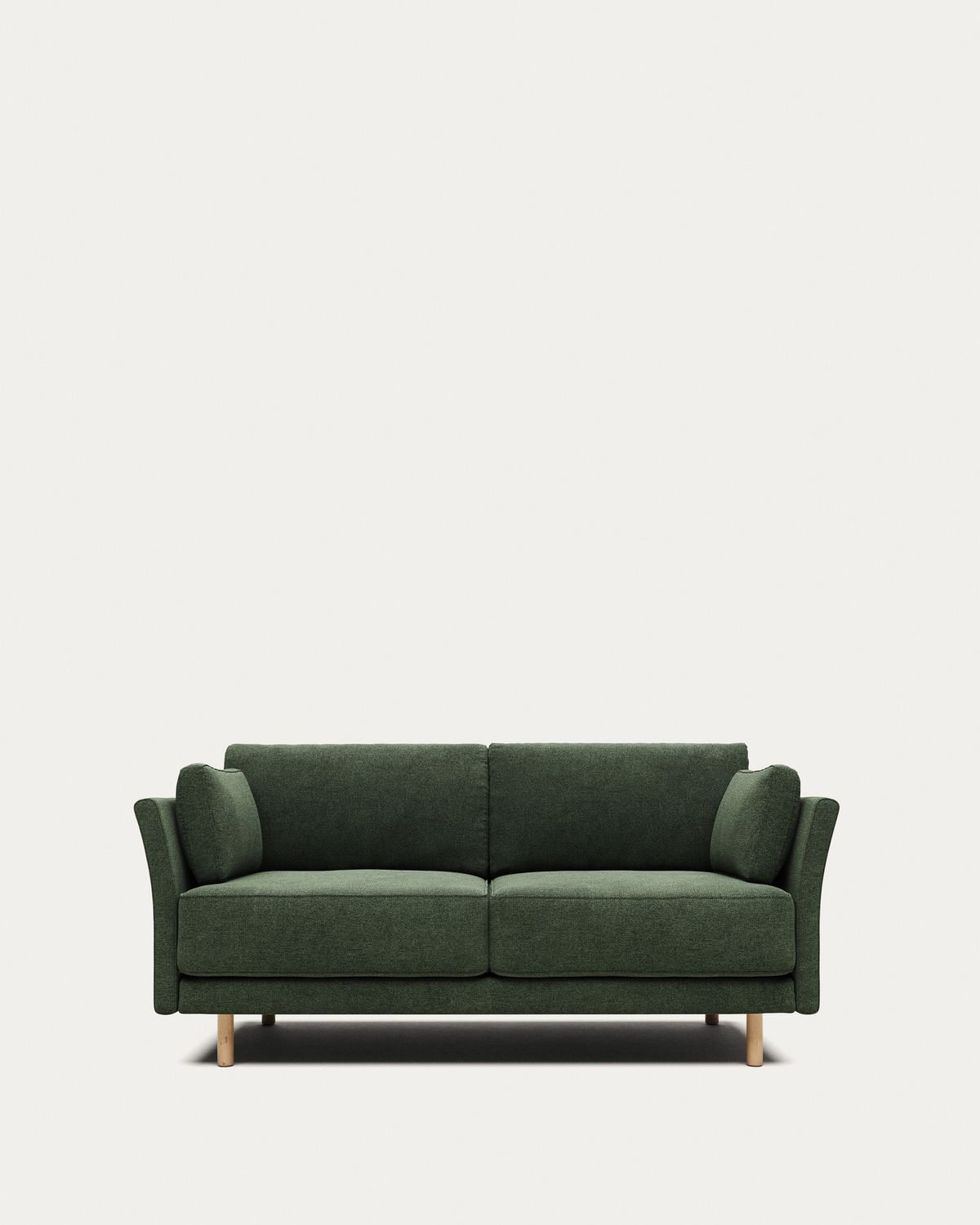 Sofá Gilma 2 plazas verde y patas acabado natural 170 cm FR