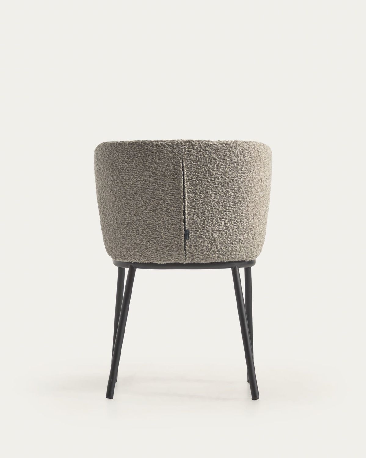 Silla Ciselia de borreguito gris claro y acero negro FR