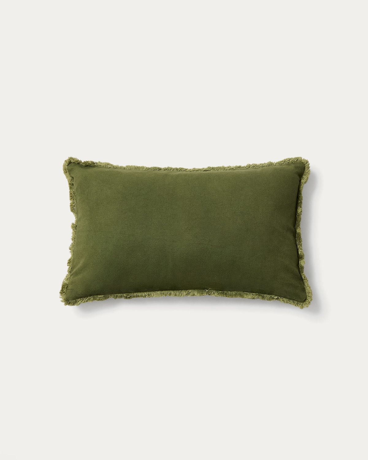 Funda de cojín Narela de algodón y viscosa jacquard verde 50 x 30 cm