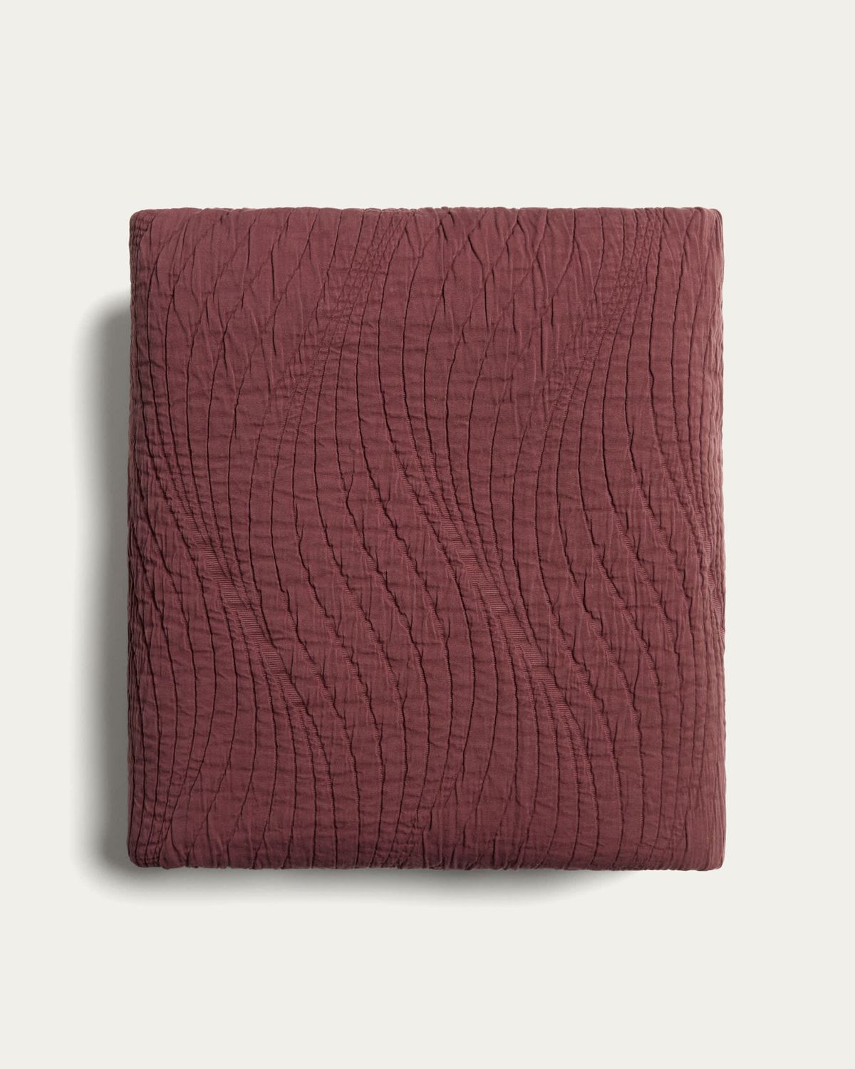 Colcha Sarula 100% algodón jacquard granate para cama de 150/160 cm