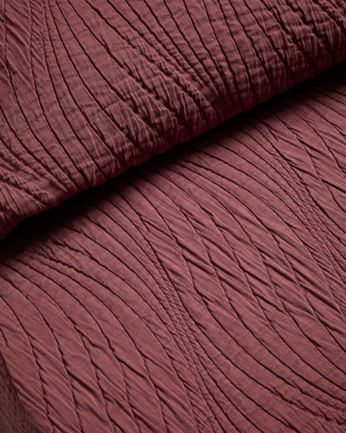 Colcha Sarula 100% algodón jacquard granate para cama de 150/160 cm