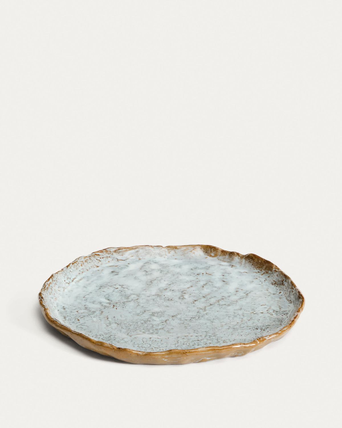 Plato plano Alenia de cerámica marrón
