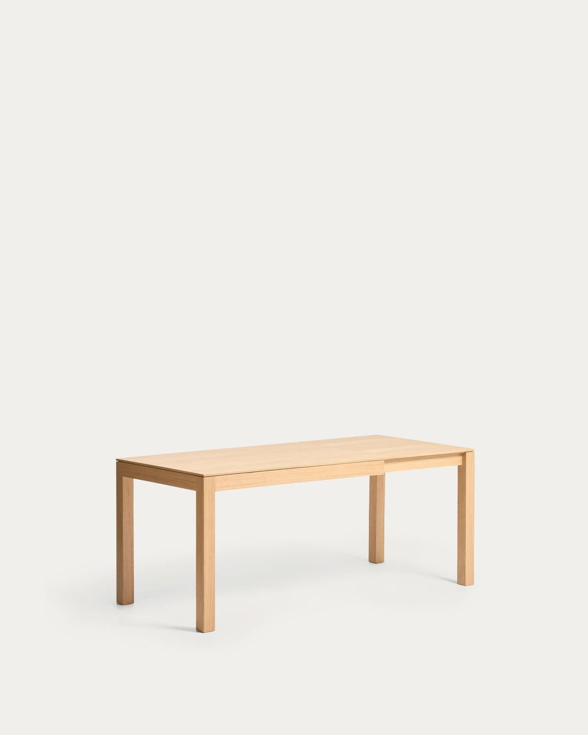 Mesa extensible Narevi en chapa de roble con acabado natural 130 (190) x 80 cm