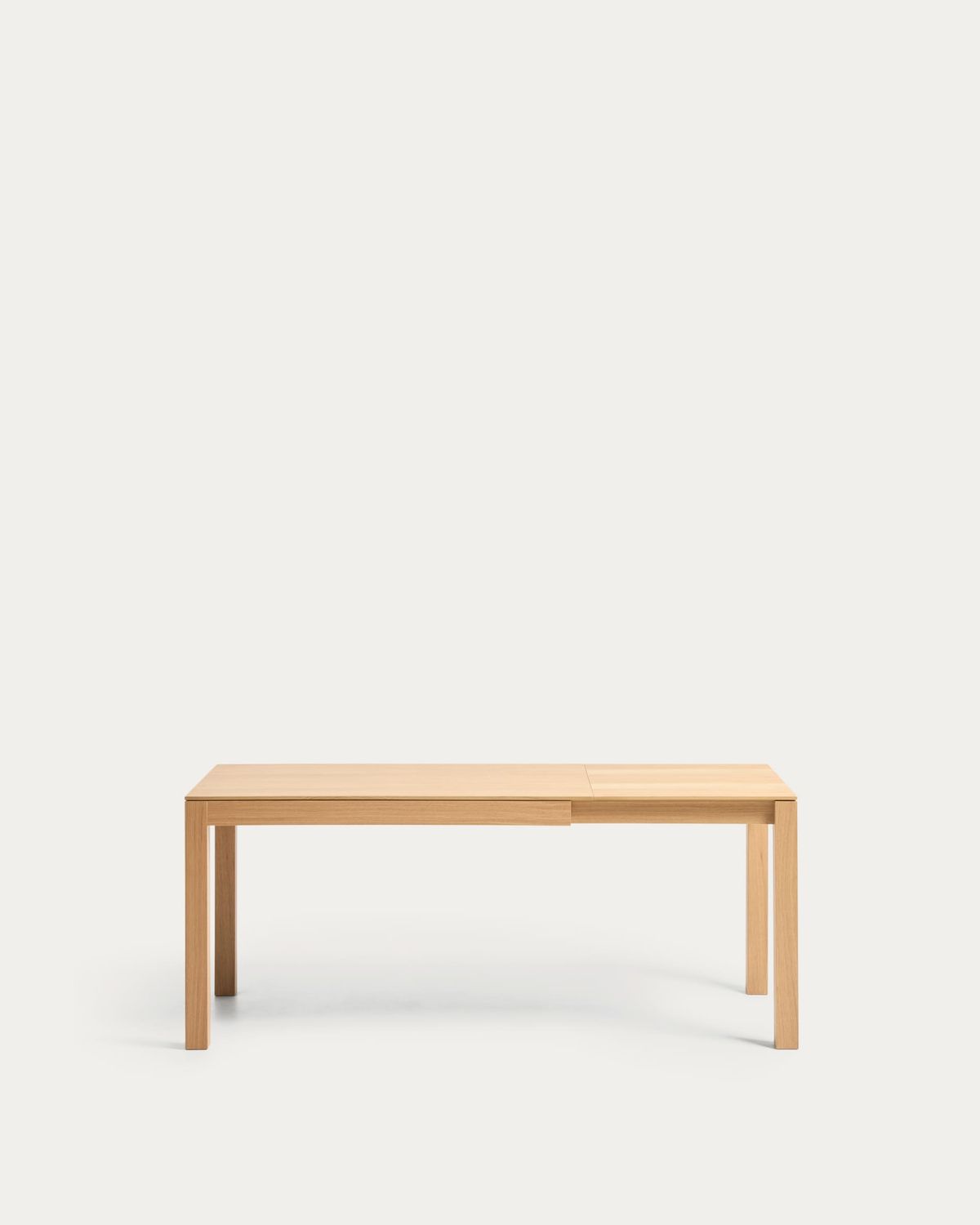 Mesa extensible Narevi en chapa de roble con acabado natural 130 (190) x 80 cm