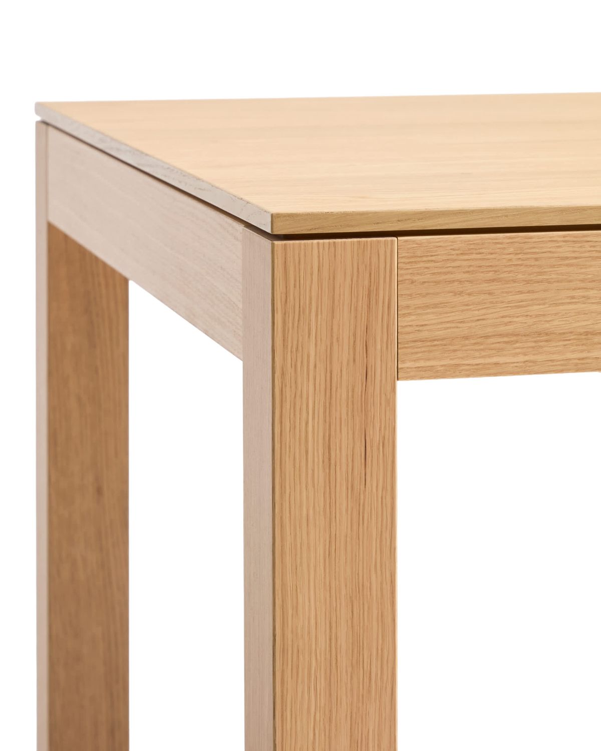 Mesa extensible Narevi en chapa de roble con acabado natural 170 (230) x 80 cm