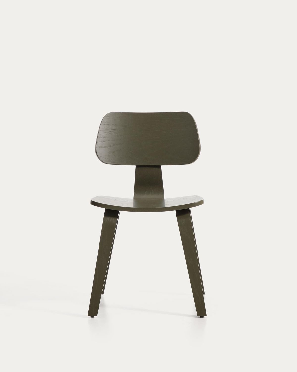 Silla Gena de chapa de roble con acabado verde