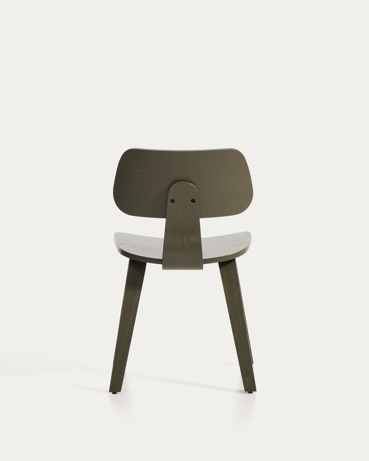 Silla Gena de chapa de roble con acabado verde