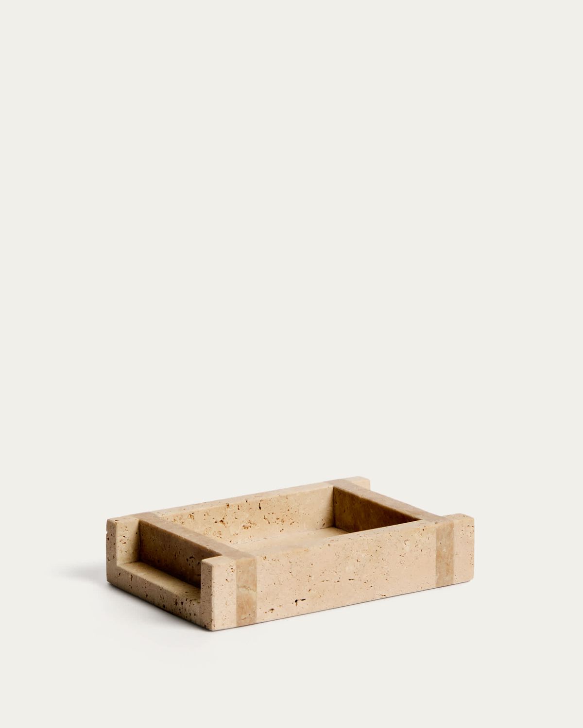 Jabonera Zenen de mármol travertino beige