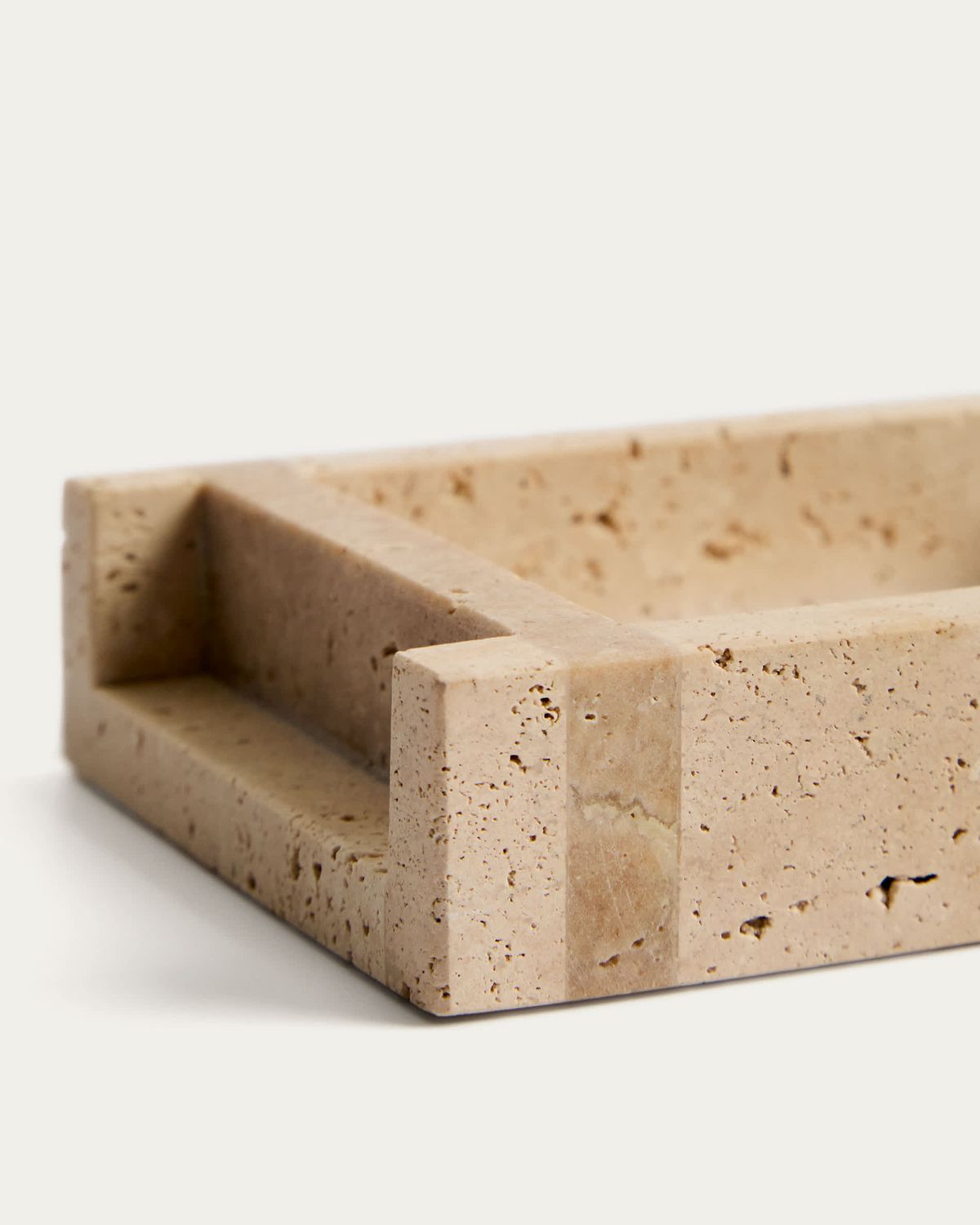 Jabonera Zenen de mármol travertino beige