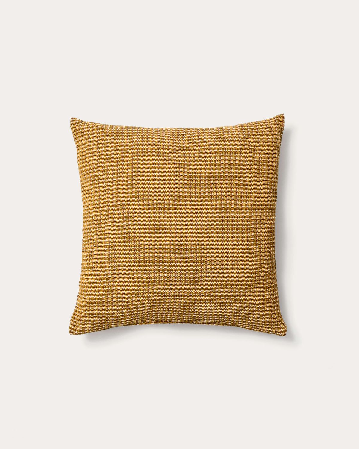 Funda de cojín Nuval tejido estructurado mostaza 50 x 50 cm