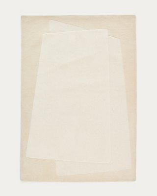 Alfombra Dennie de lana con gráfico beige 200 x 300 cm Alfombra Dennie de lana con gráfico beige 200 x 300 cm
