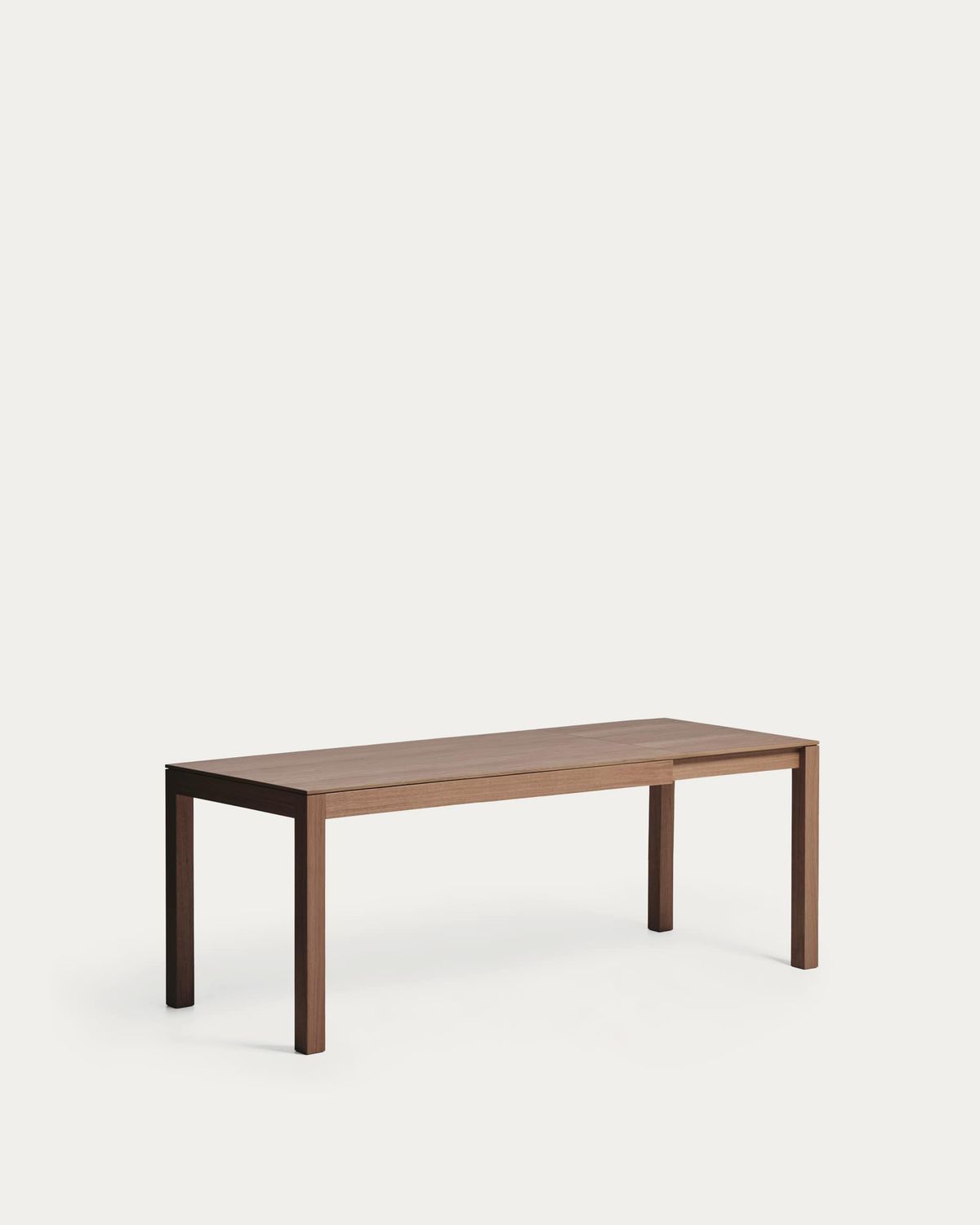 Mesa extensible Narevi en chapa de roble con acabado nogal 170 (230) x 80 cm