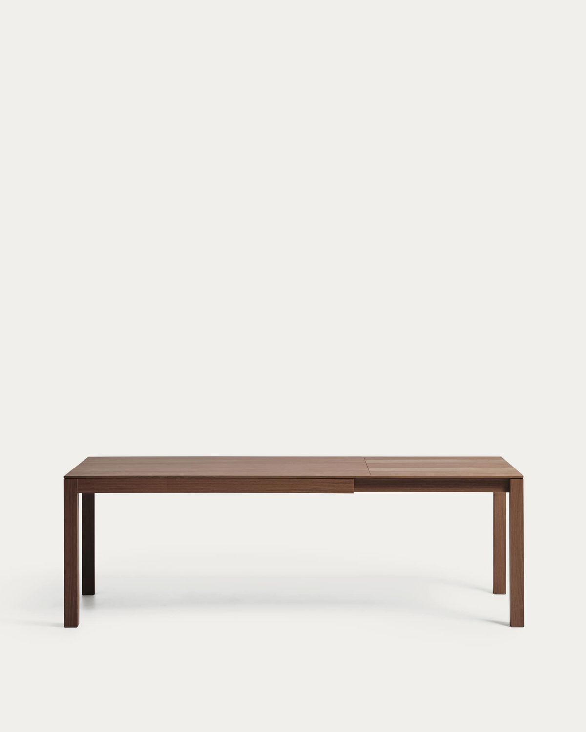 Mesa extensible Narevi en chapa de roble con acabado nogal 210 (270) x 100 cm
