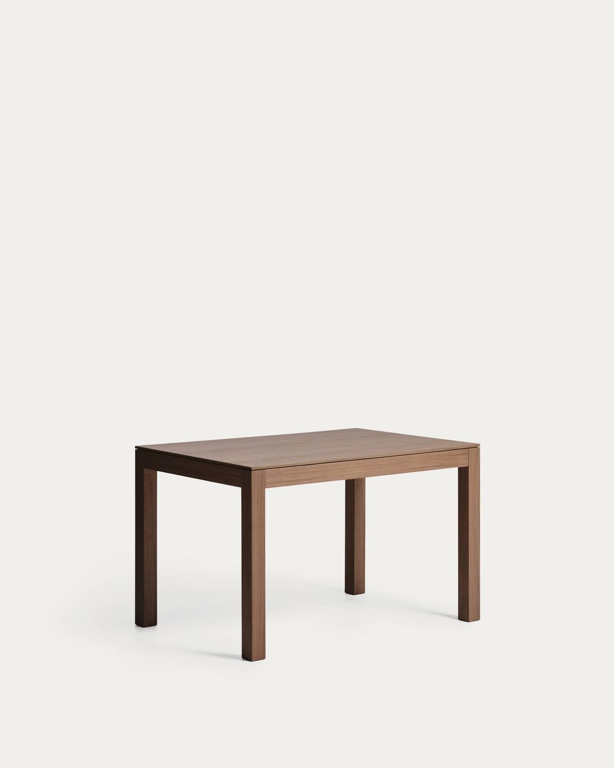 Mesa extensible Narevi en chapa de roble con acabado nogal 130 (190) x 80 cm