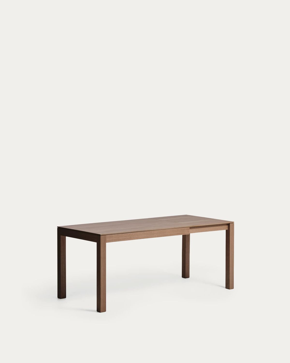 Mesa extensible Narevi en chapa de roble con acabado nogal 130 (190) x 80 cm