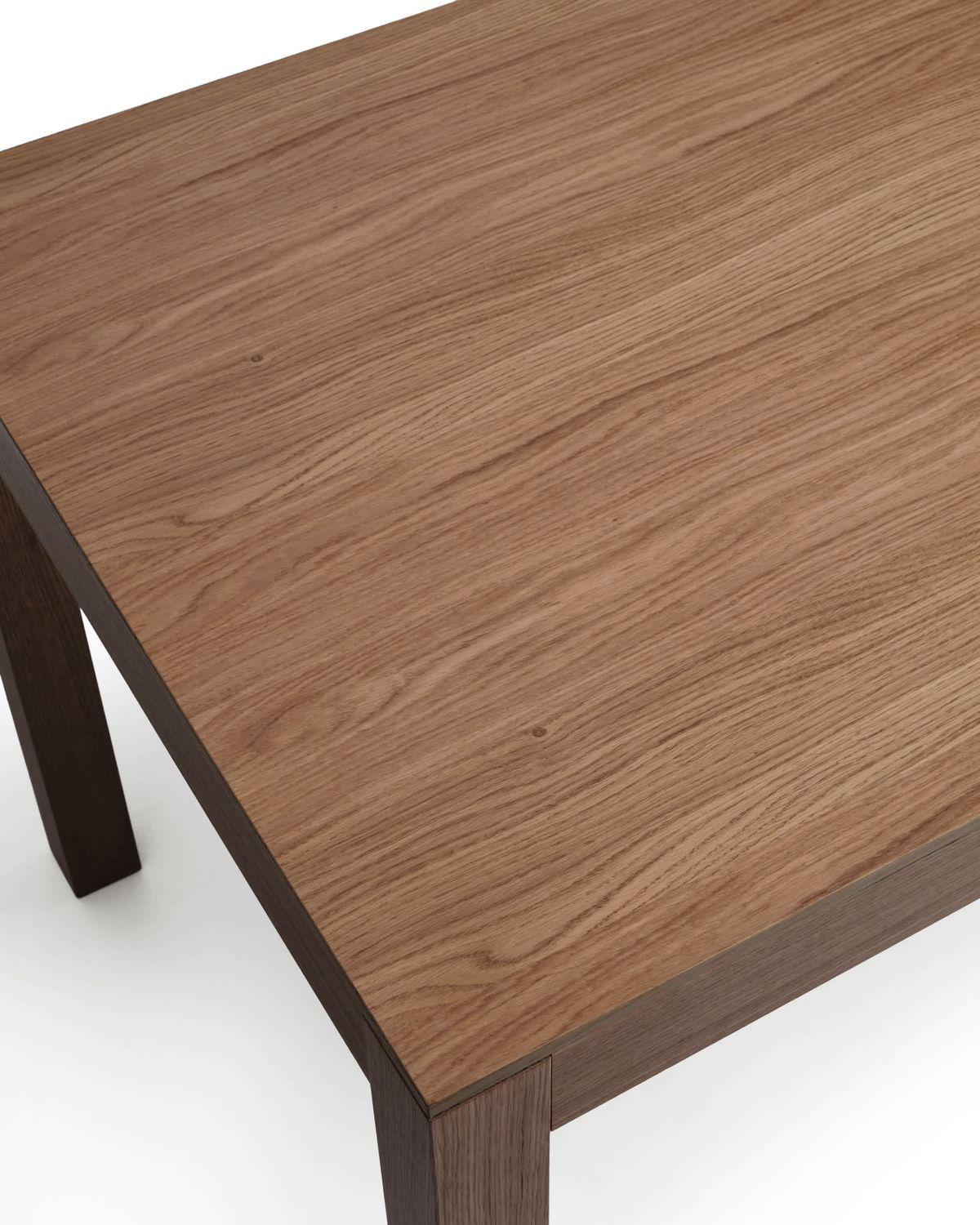 Mesa extensible Narevi en chapa de roble con acabado nogal 130 (190) x 80 cm