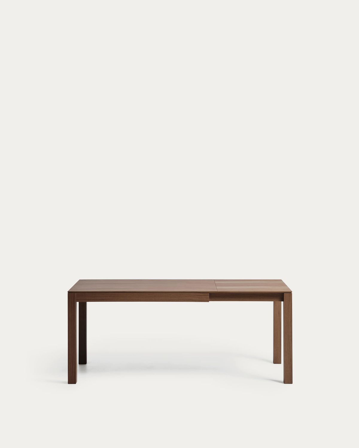 Mesa extensible Narevi en chapa de roble con acabado nogal 130 (190) x 80 cm