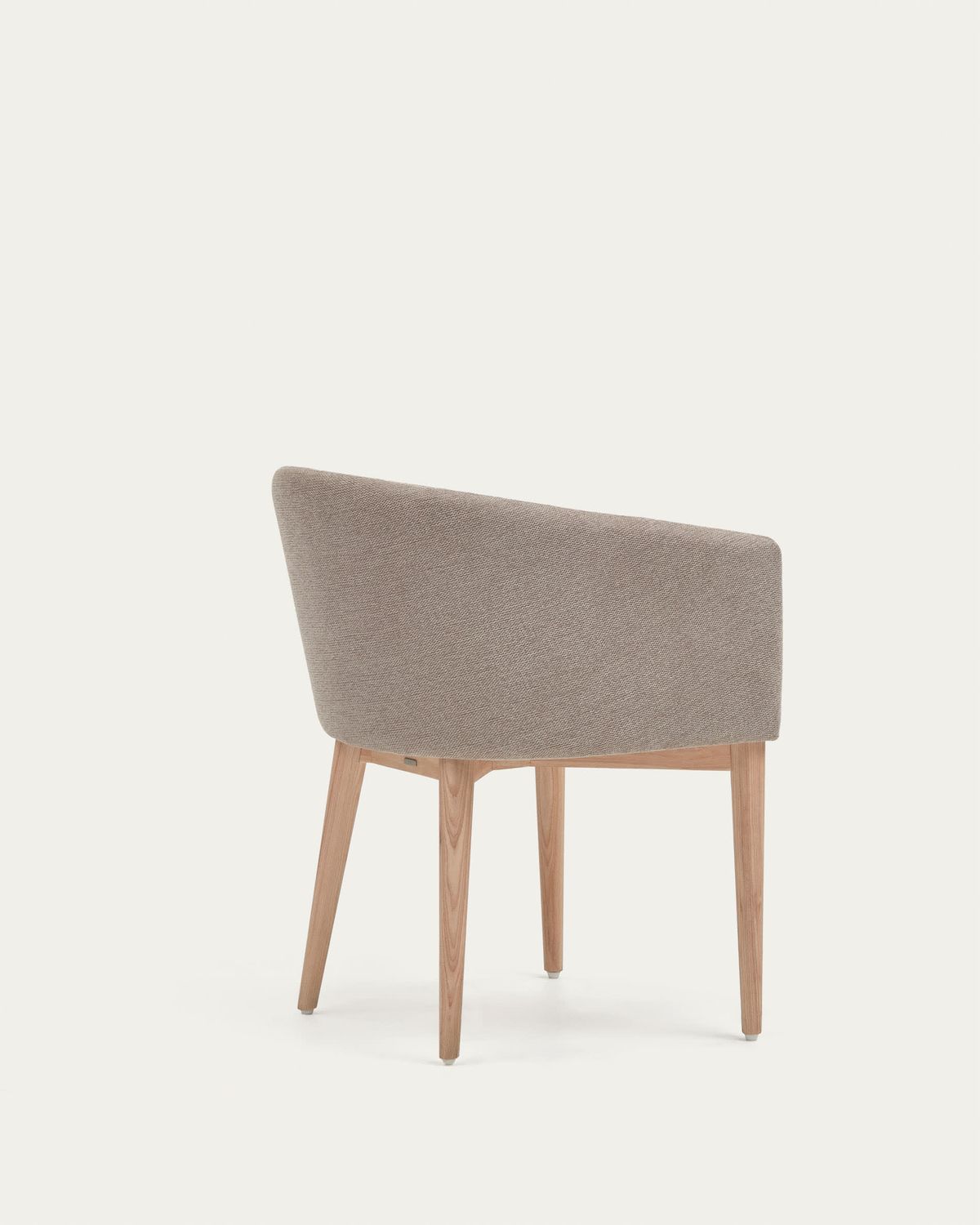 Silla Harlan de chenilla marrón y patas de madera maciza de fresno