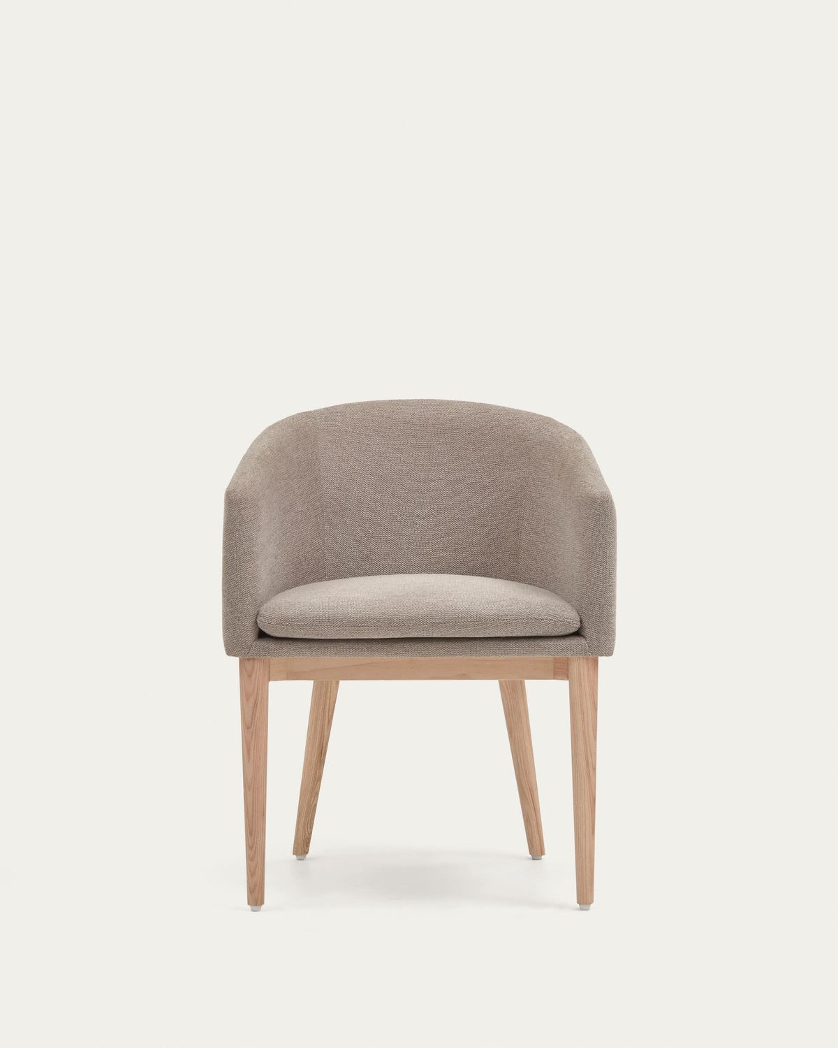 Silla Harlan de chenilla marrón y patas de madera maciza de fresno