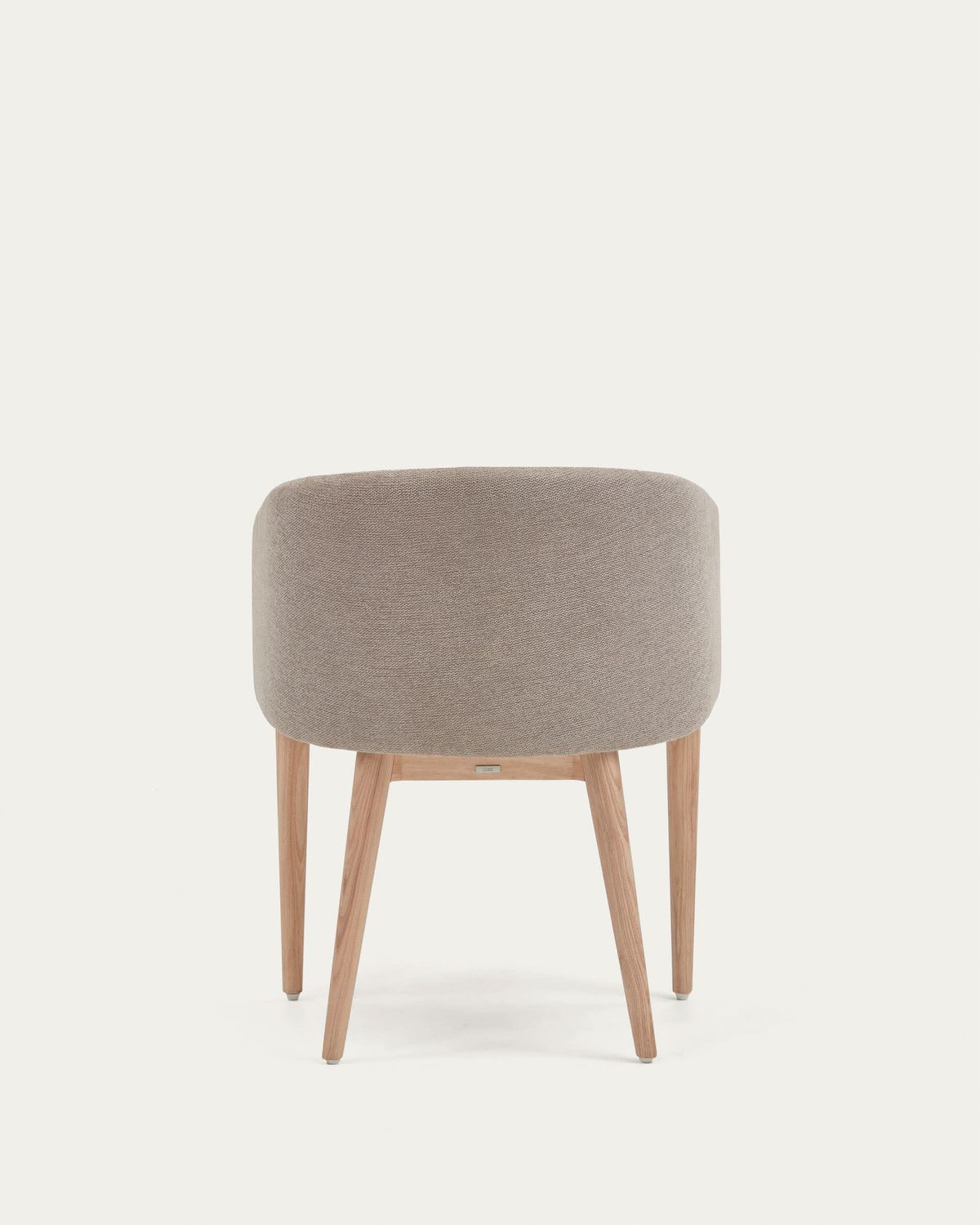 Silla Harlan de chenilla marrón y patas de madera maciza de fresno