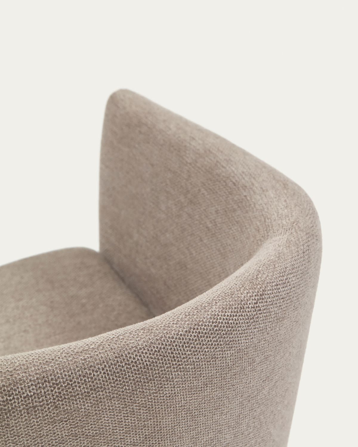 Silla Harlan de chenilla marrón y patas de madera maciza de fresno
