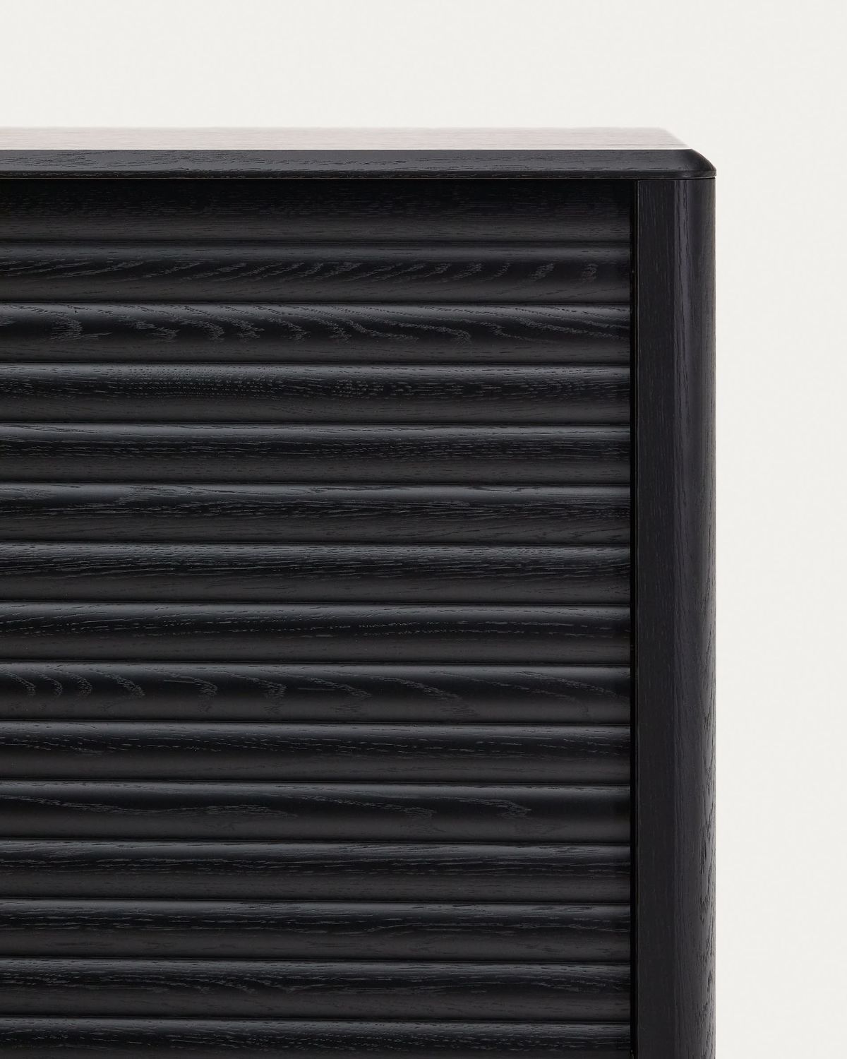 Aparador alto Lenon 4 puertas madera maciza y chapa roble negro 104,5x144 cm FSC Mix Credi