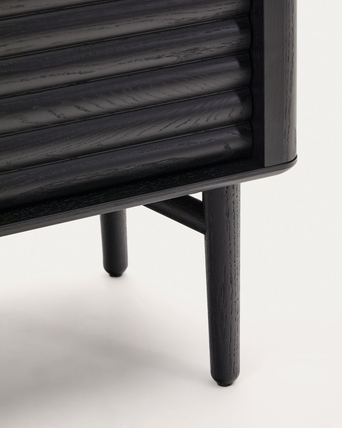 Aparador alto Lenon 4 puertas madera maciza y chapa roble negro 104,5x144 cm FSC Mix Credi
