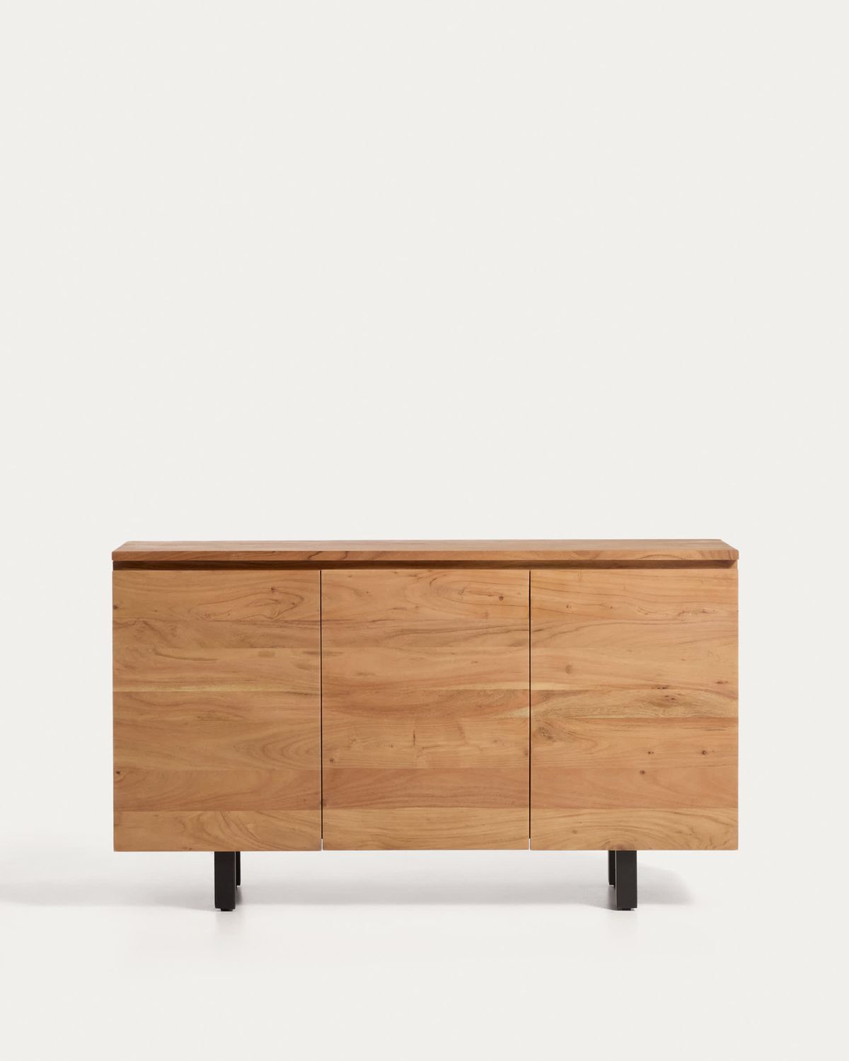 Aparador Uxue 3 puertas de madera maciza de acacia con acabado blanqueado 150 x 88 cm