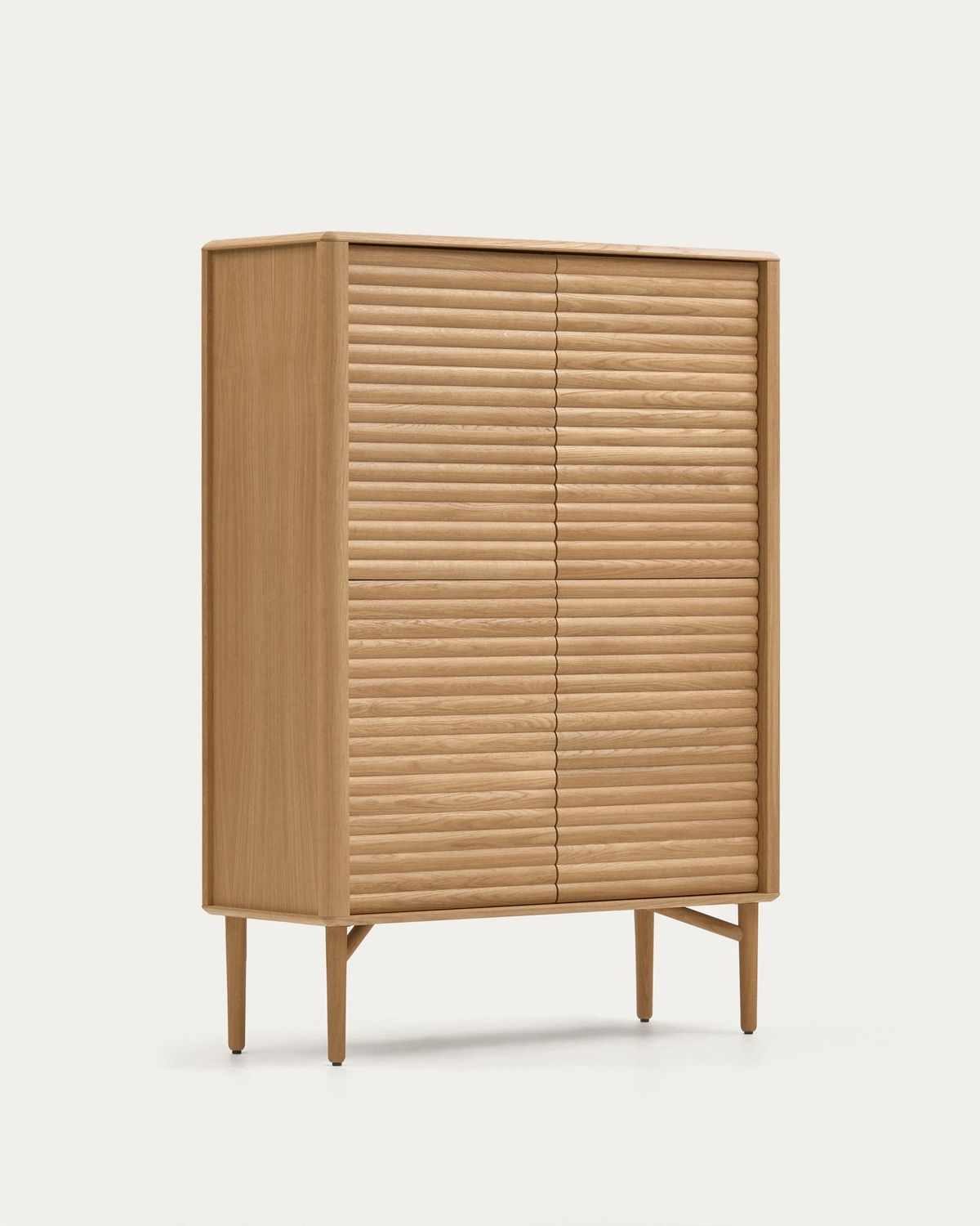 Aparador alto Lenon 4 puertas madera maciza y chapa de roble 104,5 x 144 cm FSC MIX Credit