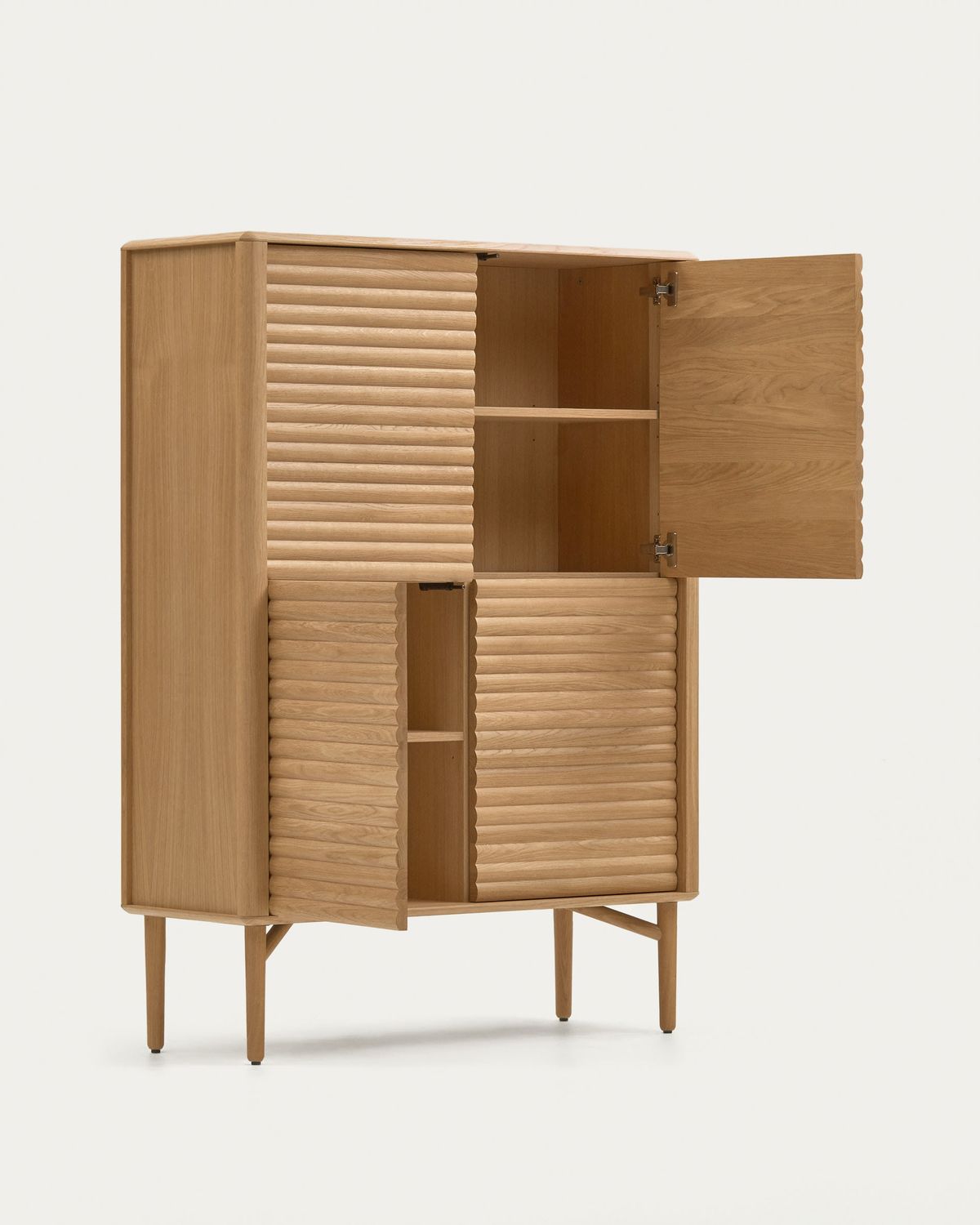 Aparador alto Lenon 4 puertas madera maciza y chapa de roble 104,5 x 144 cm FSC MIX Credit