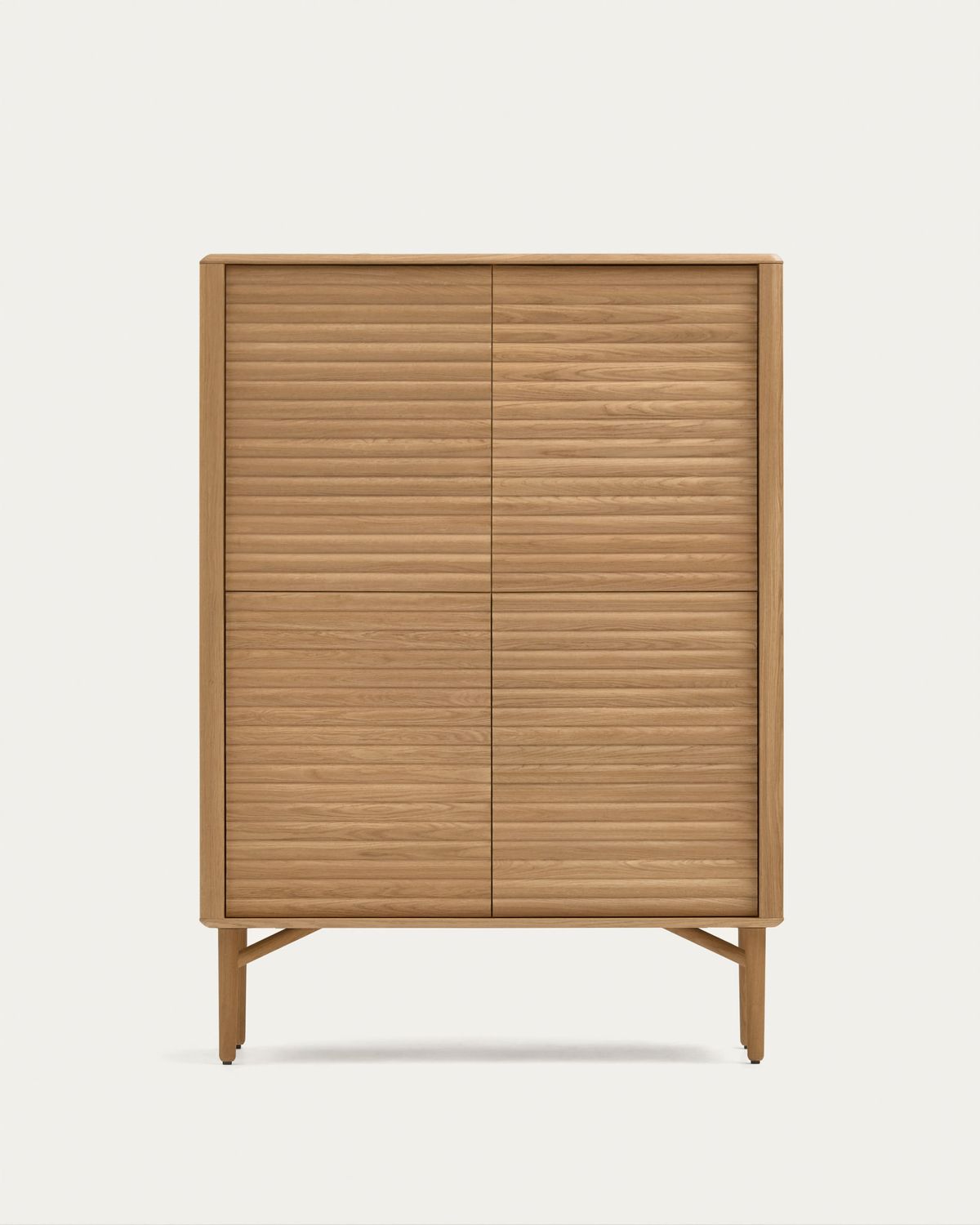 Aparador alto Lenon 4 puertas madera maciza y chapa de roble 104,5 x 144 cm FSC MIX Credit