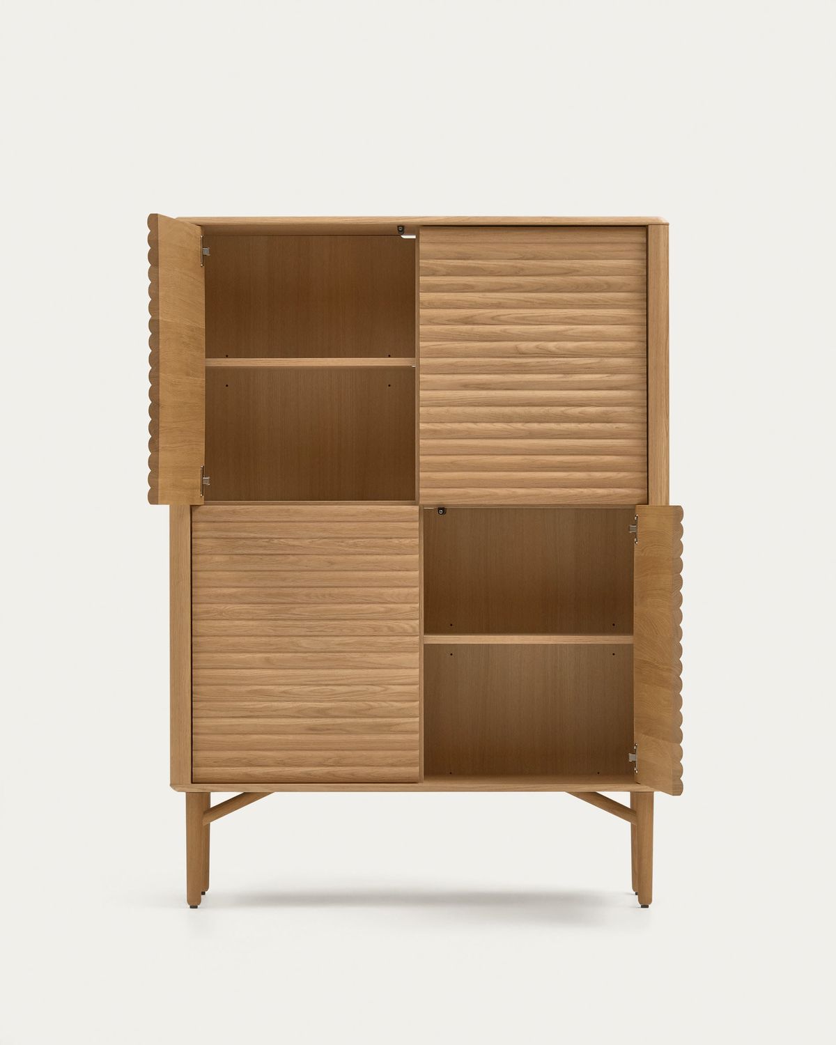 Aparador alto Lenon 4 puertas madera maciza y chapa de roble 104,5 x 144 cm FSC MIX Credit